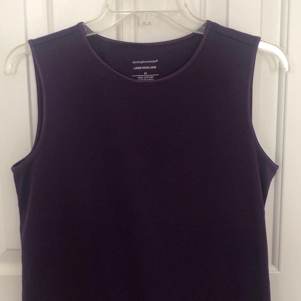 Christopher & Banks Purple Sleeveless Crewneck Tank - Picture 2 of 9
